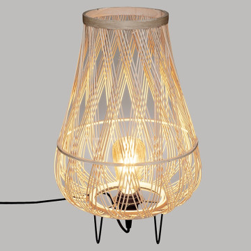 Lampe à poser en rotin H44 Daria Atmosphera - Le Dépôt Bailleul