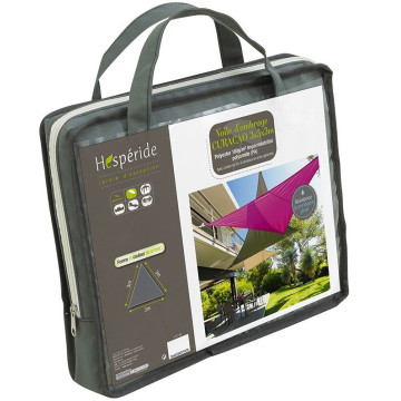 Toile solaire 3x3x3m gris Hespéride triangulaire - Le Dépôt Bailleul.