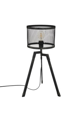 Lampe trépied métal noir...