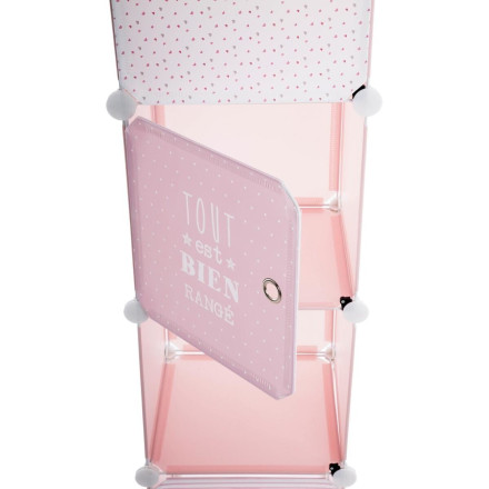 Colonne de rangement en tissu rose pour enfant - Le Dépôt Bailleul