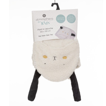 Plaid enfant à capuche mouton blanc Atmosphera - Le Dépôt Bailleul