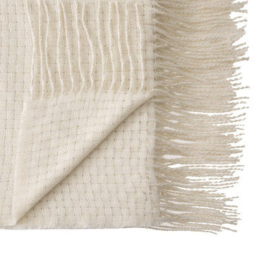 Plaid maille 130x180 Soul ivoire Atmosphera - Le Dépôt Bailleul