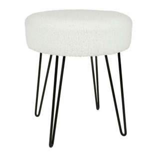 Tabouret bouclette blanc...