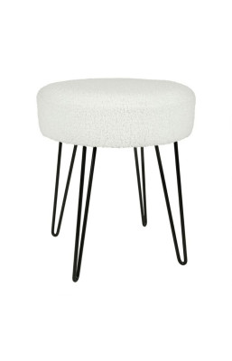 Tabouret bouclette blanc...