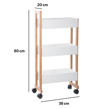 Desserte 3 niveaux blanc Natureo 5five - Le Dépôt Bailleul