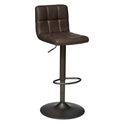 Tabouret de bar vintage Delek ajustable brun Atmosphera - Le Dépôt Bailleul