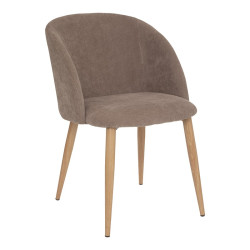 Chaise velours côtelé Céleste taupe Atmosphera - Le Dépôt Bailleul