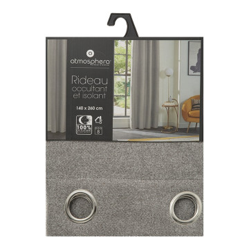 Rideau isolant occultant gris 140x260 Atmosphera - Le Dépôt Bailleul