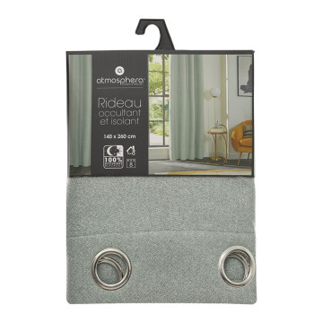 Rideau isolant occultant bleu clair 140x260 Atmosphera - Le Dépôt Bailleul