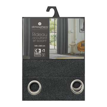 Rideau isolant occultant bleu foncé 140x260 Atmosphera - Le Dépôt Bailleul