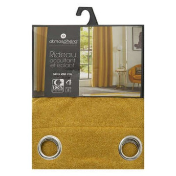 Rideau isolant occultant ocre 140x260 Atmosphera - Le Dépôt Bailleul