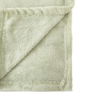 Plaid avec pochon Row 150x200 céladon Atmosphera - Le Dépôt Bailleul