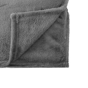 Plaid avec pochon Row 150x200 gris foncé Atmosphera - Le Dépôt Bailleul