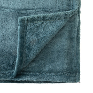 Plaid avec pochon Row 150x200 canard Atmosphera - Le Dépôt Bailleul