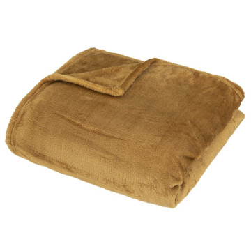 Plaid avec pochon Row 150x200 moutarde Atmosphera - Le Dépôt Bailleul