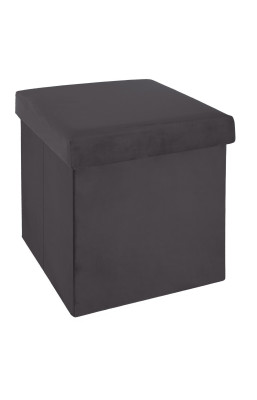 Pouf pliant en velours gris...
