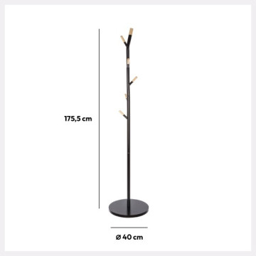 Porte manteaux métal bois 6 tiges noir 5five - Le Dépôt Bailleul