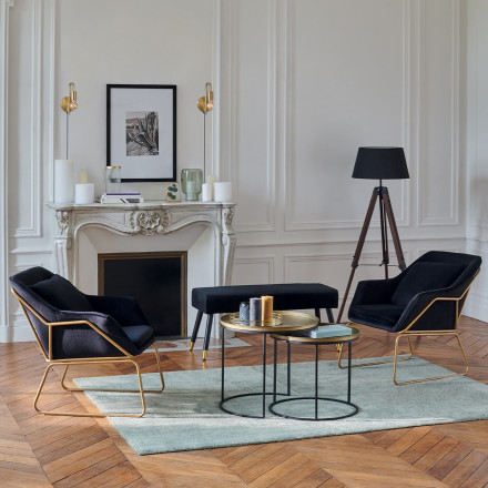Lampadaire trépied Runo noir Atmosphera H 145 cm - Le dépôt Bailleul