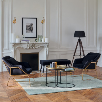 Lampadaire trépied Runo noir Atmosphera H 145 cm - Le dépôt Bailleul