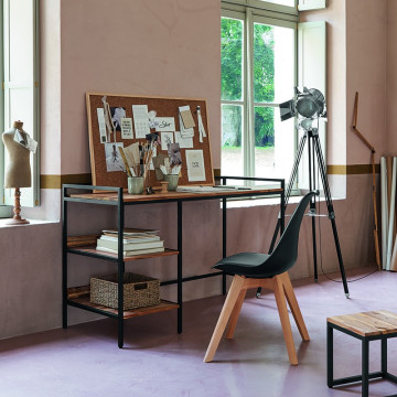 Bureau 2 étagères bois et métal Edena Atmophera - Le Dépôt Bailleul