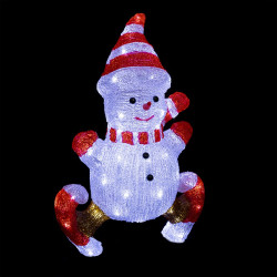 Bonhomme de neige patineur lumineux extérieur 60 LED - Le Dépôt Bailleul