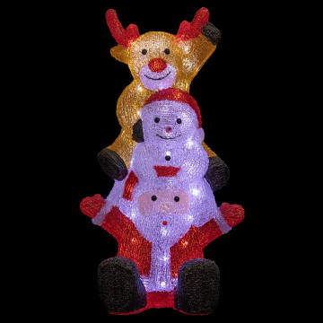 Père-Noël, bonhomme de neige et renne lumineux 60 LED - Le Dépôt Bailleul