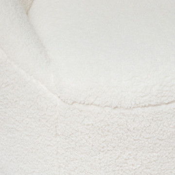 Fauteuil bouclette Romi blanc Atmosphera  - Le Dépôt Bailleul