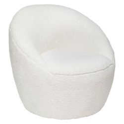 Fauteuil bouclette Romi blanc Atmosphera  - Le Dépôt Bailleul