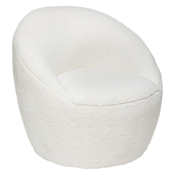 Fauteuil bouclette Romi blanc Atmosphera  - Le Dépôt Bailleul
