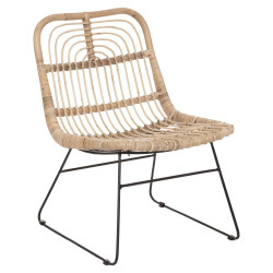 Fauteuil en rotin Parsa pieds métal Atmosphera - Le Dépôt Bailleul