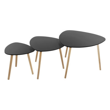 Table basse Mileo noir lot de 3 Atmosphera - Le Dépôt Bailleul