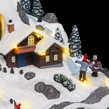 Village de Noël Vacances à la montagne animé et lumineux - Le Dépôt Bailleul