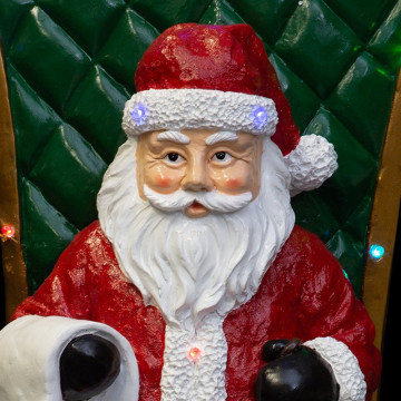 Père-Noël sur son fauteuil 106 cm lumineux - Le Dépôt Bailleul