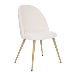 Chaise bouclette Slano blanc Atmosphera - Le Dépôt Bailleul