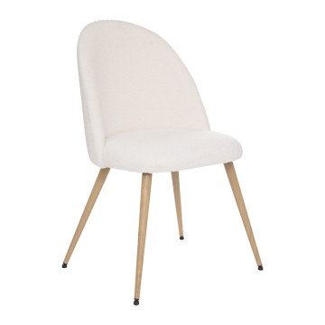 Chaise bouclette Slano blanc Atmosphera - Le Dépôt Bailleul