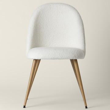 Chaise bouclette Slano blanc Atmosphera - Le Dépôt Bailleul