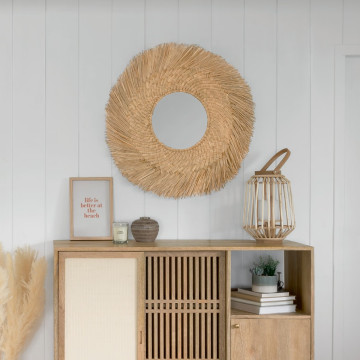 Miroir rond 80 cm en roseau Ael Atmosphera - Le Dépôt Bailleul