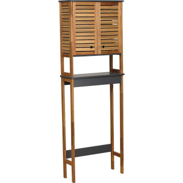 Meuble dessus WC acacia 2 portes 1 étagère - Le Dépôt Bailleul