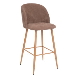 Tabouret de bar taupe Céleste pieds effet bois Atmosphera - Le Dépôt Bailleul