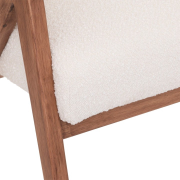 Fauteuil Amza bouclette blanc Atmosphera - Le Dépôt Bailleul