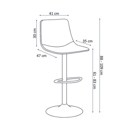 Tabouret de bar réglable Trevi PU cognac - Le Dépôt Bailleul