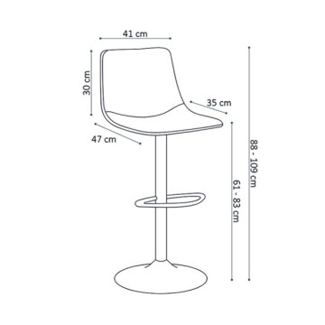 Tabouret de bar réglable Trevi PU cognac - Le Dépôt Bailleul