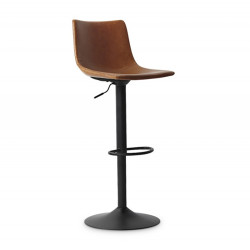 Tabouret de bar réglable Trevi PU cognac - Le Dépôt Bailleul