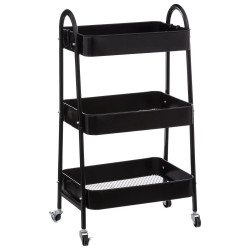 Desserte 3 niveaux à roulettes métal noir 5five - Le Dépôt Bailleul