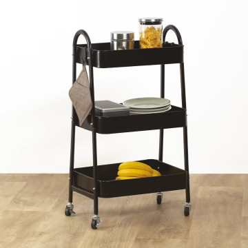 Desserte 3 niveaux à roulettes métal noir 5five - Le Dépôt Bailleul