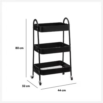 Desserte 3 niveaux à roulettes métal noir 5five - Le Dépôt Bailleul