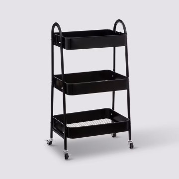 Desserte 3 niveaux à roulettes métal noir 5five - Le Dépôt Bailleul