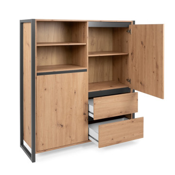 Buffet haut 2 tiroirs 2 portes 2 niches - Le Dépôt Bailleul