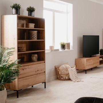 Bibliothèque 4 niveaux 2 tiroirs - Le Dépôt Bailleul