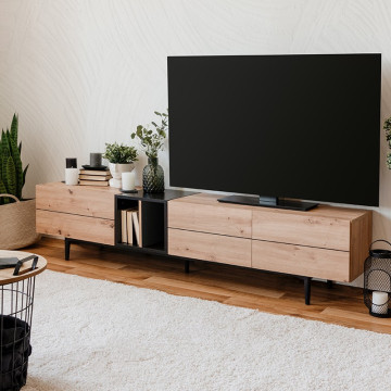 Meuble TV 3 portes 2 niches - Le Dépôt Bailleul